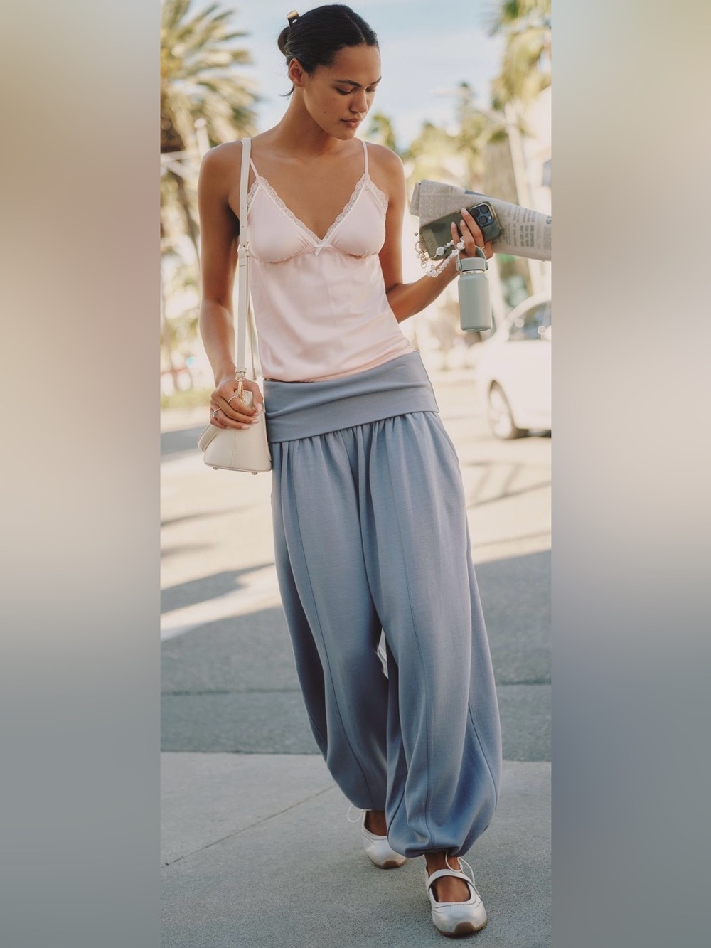 NWT - Daily Practice Foldover Balloon Pants in Folkestone Grey